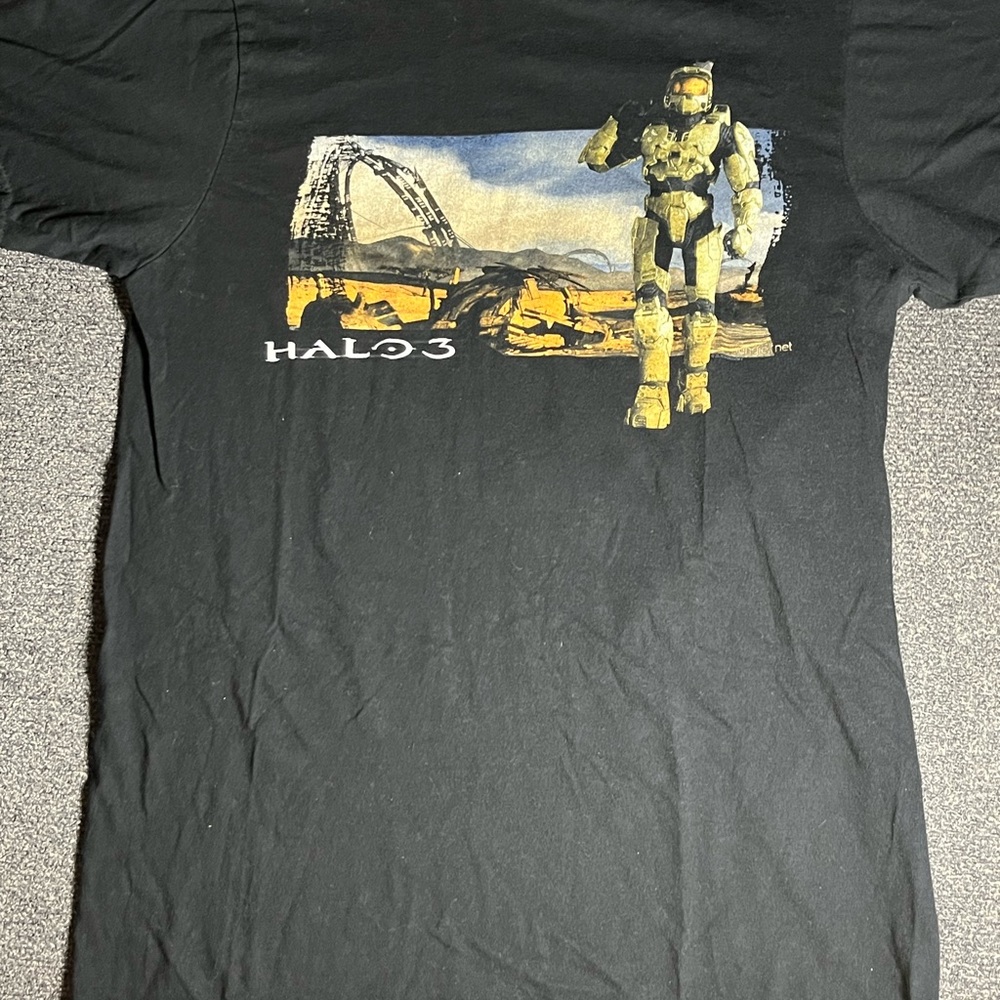 Halo 3 Vintage T-Shirt Xbox 360 Promo Black Graphic Tee Size S (See description)